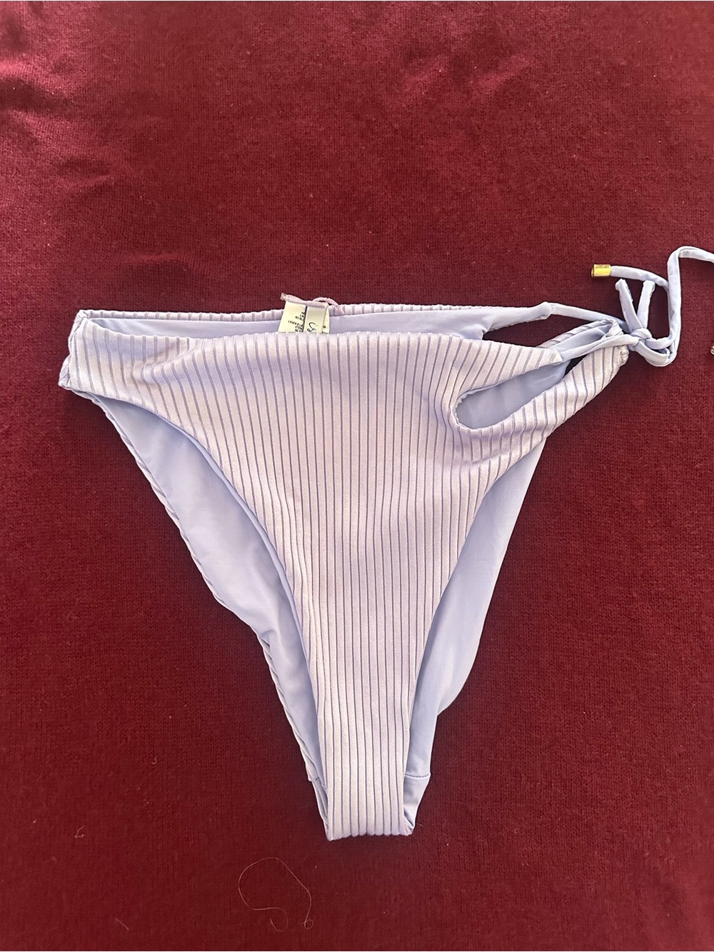 Women’s Ribbed Tie-Side Swim Bottom — Light Lavender